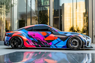 draw car wrap, van wrap design vehicle wrap