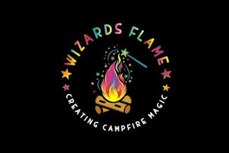 design top quality professional wizard campfire logo