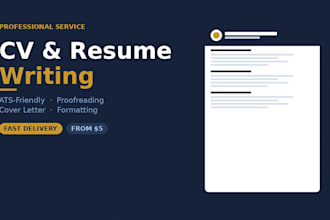 write and format a professional CV or resume in english