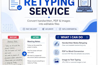 retype PDF, scanned documents, and images into word
