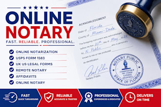 legally stamp, seal UK US legal documents usps form 1583 poa as US notary public