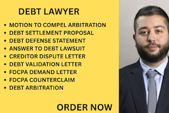 be your debt lawyer for debt lawsuits, fdcpa violations and debt settlement
