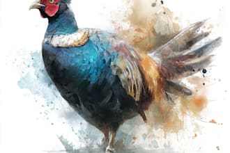 hand painted realistic watercolor animals illustration