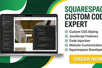 add squarespace custom code, CSS, javascript, build squarespace website