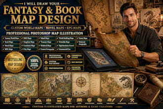 draw your fantasy or book map in photoshop professionally