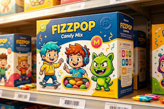 create modern packaging design for box, pouch and label