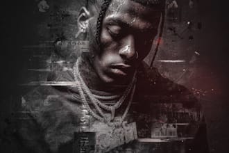 make a trap rap cover art with scrapbook effect