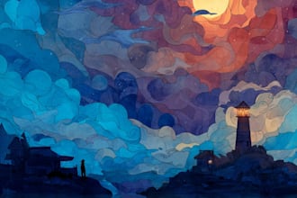 create watercolor and digital illustrations