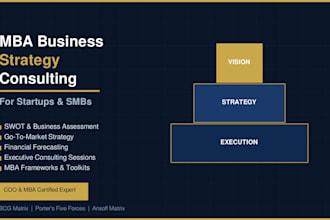 provide MBA level business strategy consulting for startups and smbs