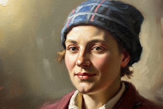 paint a real oil portrait painting on canvas