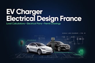 design ev charger electrical plans and load calculations in france