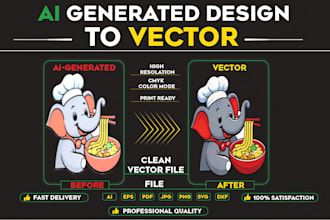 do covert ai generated design to vector
