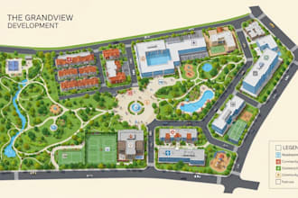professionally draw map illustration or site plan