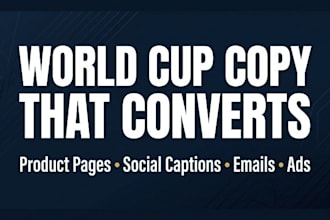 write high converting world cup 2026 ecommerce copy for your store