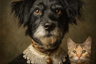 do a custom pet portrait, dog portrait, cat portrait