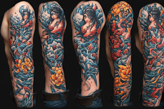design a profesional trash polka tattoo