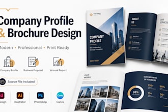 design a company profile corporate brochure booklet business proposal and report