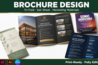 design a company profile brochure catalog  sell sheet  products pricelist bifold