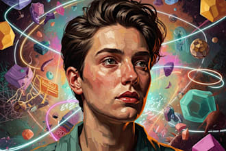 do oil painting portrait and illustrations digitally