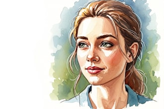 draw outstanding watercolor portrait