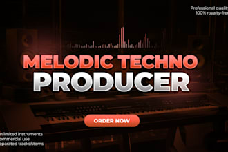 produce a professional melodic techno track