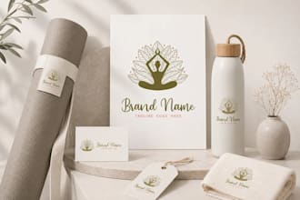 do custom wellness, fitness meditation yoga logo design