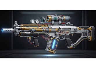 draw your weapon concept art in awesome details