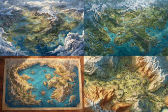 illustrate a custom dnd rpg fantasy map illustration