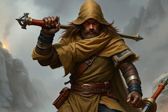 draw a fantasy character for dnd, pathfinder, etc