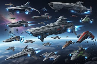 create high quality concept art for spacecraft vehicles and spaceships