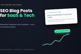 write SEO optimized blog posts for saas and tech startups