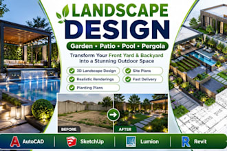 do landscape design garden patio pool pergola for frontyard and backyard