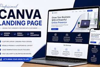 design a professional canva landing page, sales page, or lead generation page