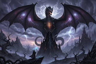 dark fantasy art with unique, intricate details