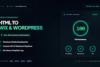 convert HTML to a high performing wix or wordpress site