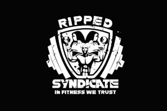 design ripped syndicate fitness gym logo