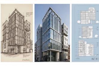draw sketches and architectural of building