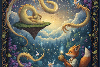 create illustrated fairytale book cover