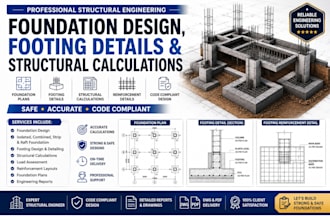 design foundation plans, footing details, and structural calculations