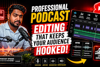 podcast video editing, weekly podcast editor for riverside zoom and youtube