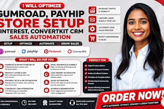 optimize gumroad payhip store setup pinterest pin convertkit crm sale automation