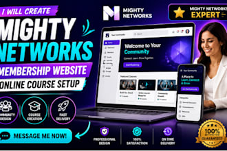 create mighty network membership website, mighty networks design, online course