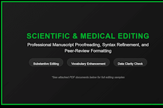 be your scientific manuscript editor and medical proofreader