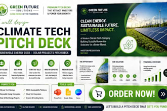 design climate tech startup pitch deck renewable energy deck solar projects deck
