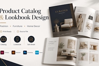 design product catalog lookbook sell sheet for fashion furniture and home decor