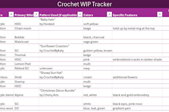 create a crochet wip tracker