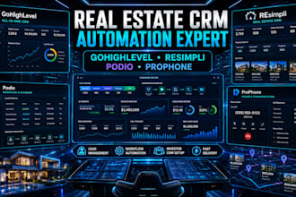 build gohighlevel and resimpli automation with podio prophone for realtors