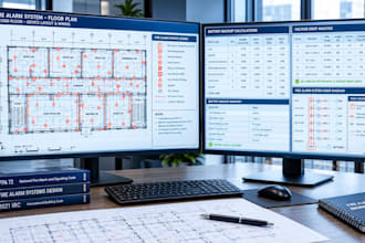 draft complete fire alarm systems with battery and voltage calculations