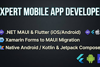 develop mobile apps using net maui flutter and kotlin