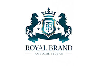 design a vintage retro shield crest logo with luxury style
